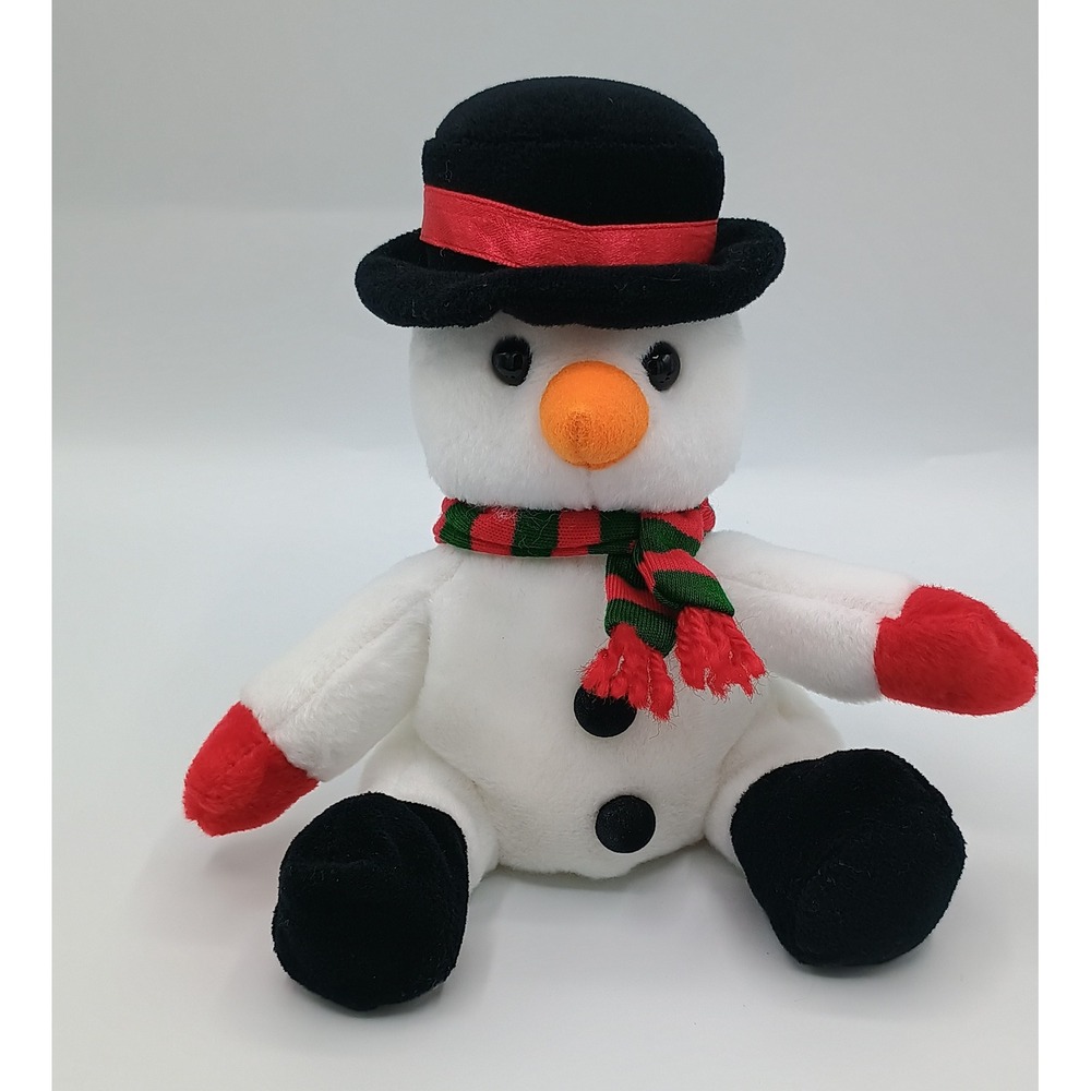 Vintage 8" Ho Ho Ho Beans Sears Roebuck Beanbag Plush Snowman B5